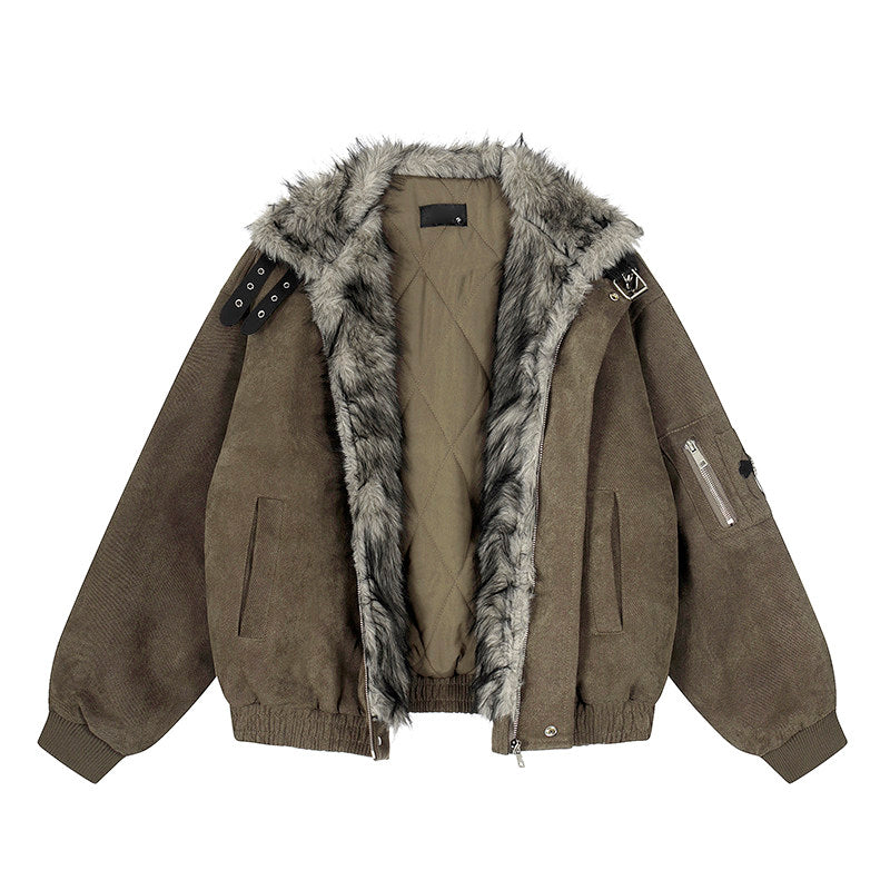 OVERSIZED SUEDE BOMBER JACKET EHW5041