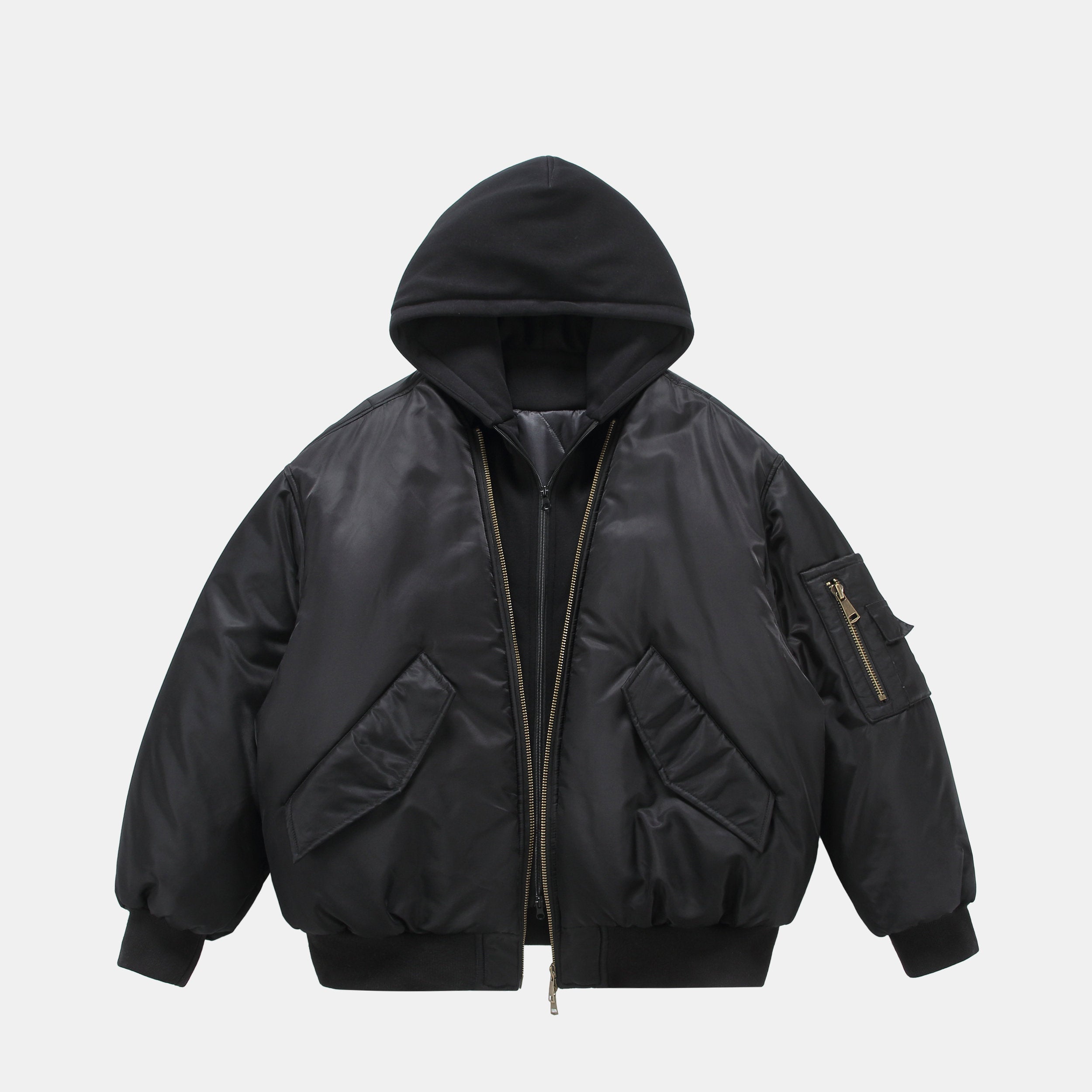 OVERSIZED HOODED BOMBER JACKET EHW5045