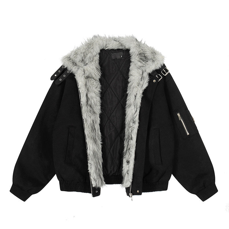 OVERSIZED SUEDE BOMBER JACKET EHW5041