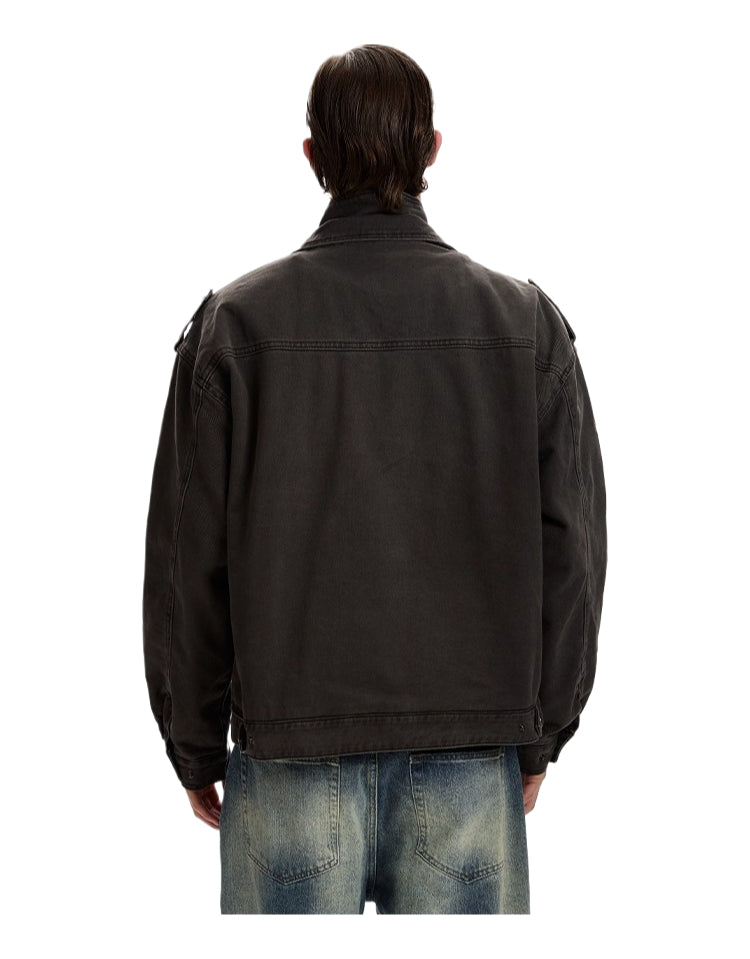 Double collar jacket vintage made old cotton jacket SIN0963