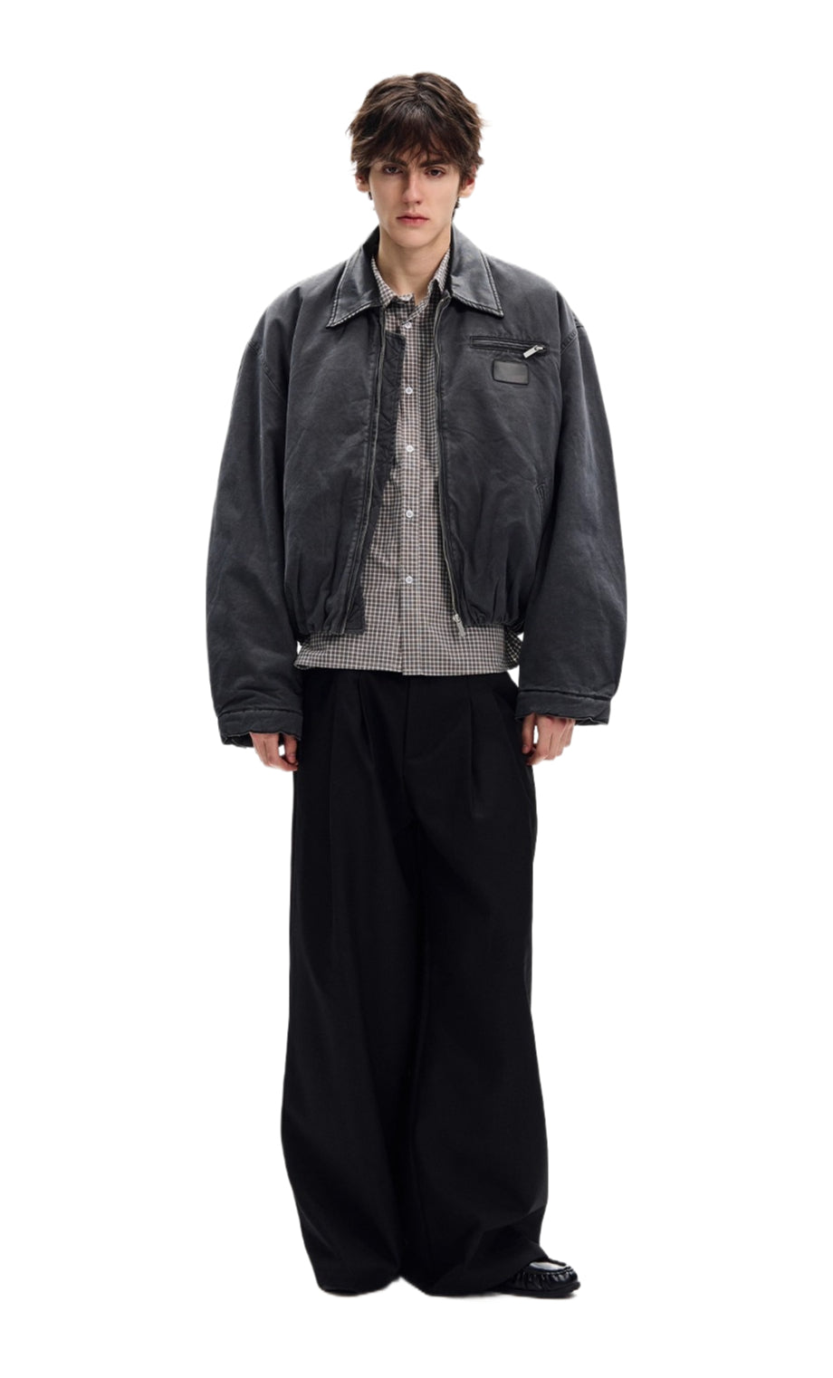 Vintage Contrast Lapel Pilot Padded Jacket SIN0978