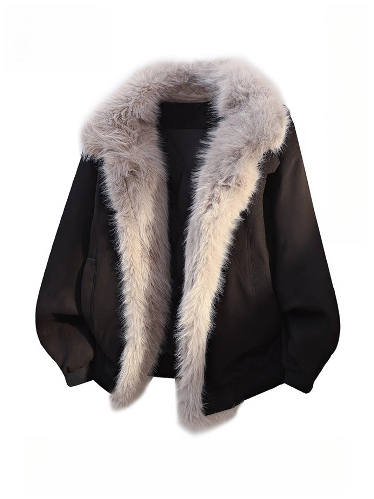 미국 레트로 스타일의 남성용 면 패딩 재킷, 산악 카빙 재킷, 겨울용 루즈핏 퍼 칼라 면 패딩 재킷