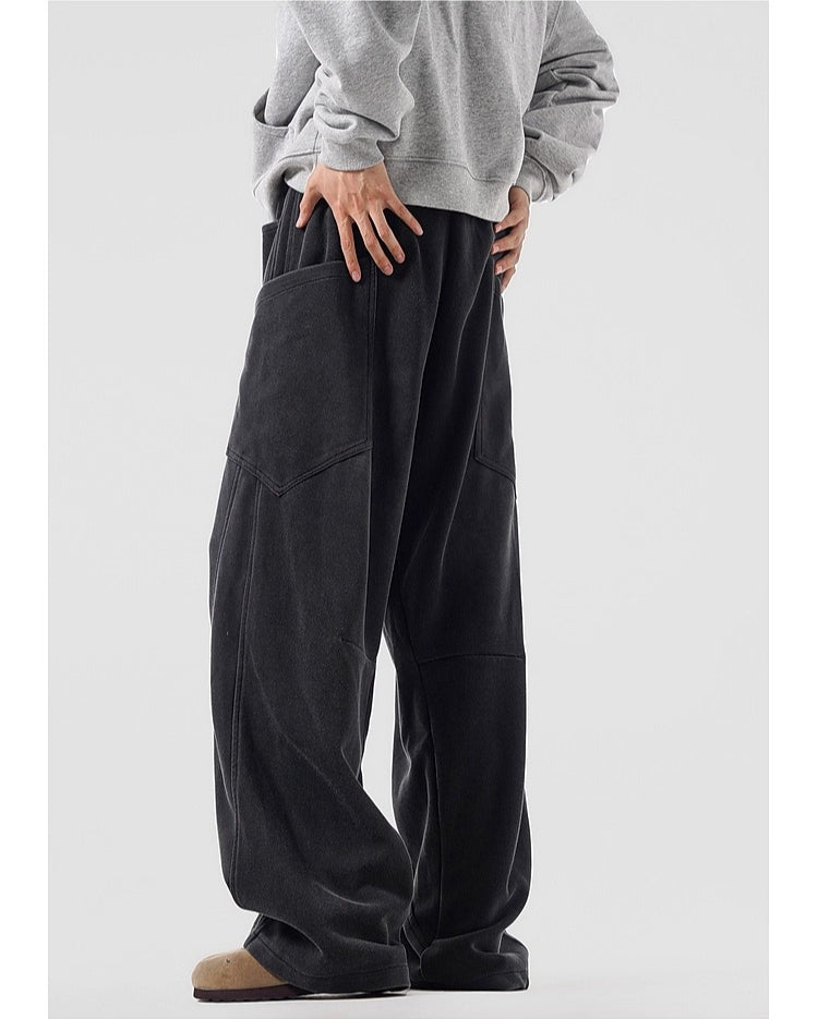 미국산 헤비 클린핏 솔리드 컬러 남성용 트렌디 루즈핏 드레이프 툴링 캐주얼 팬츠 SIN0897