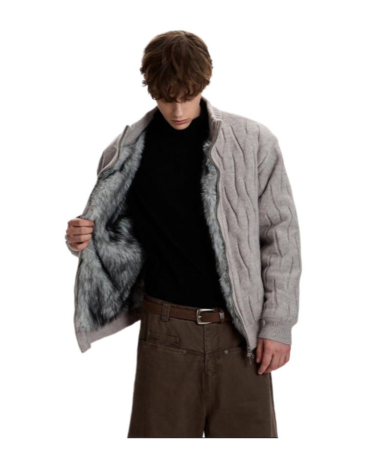 American twisted knitted sweater jacket SIN0960