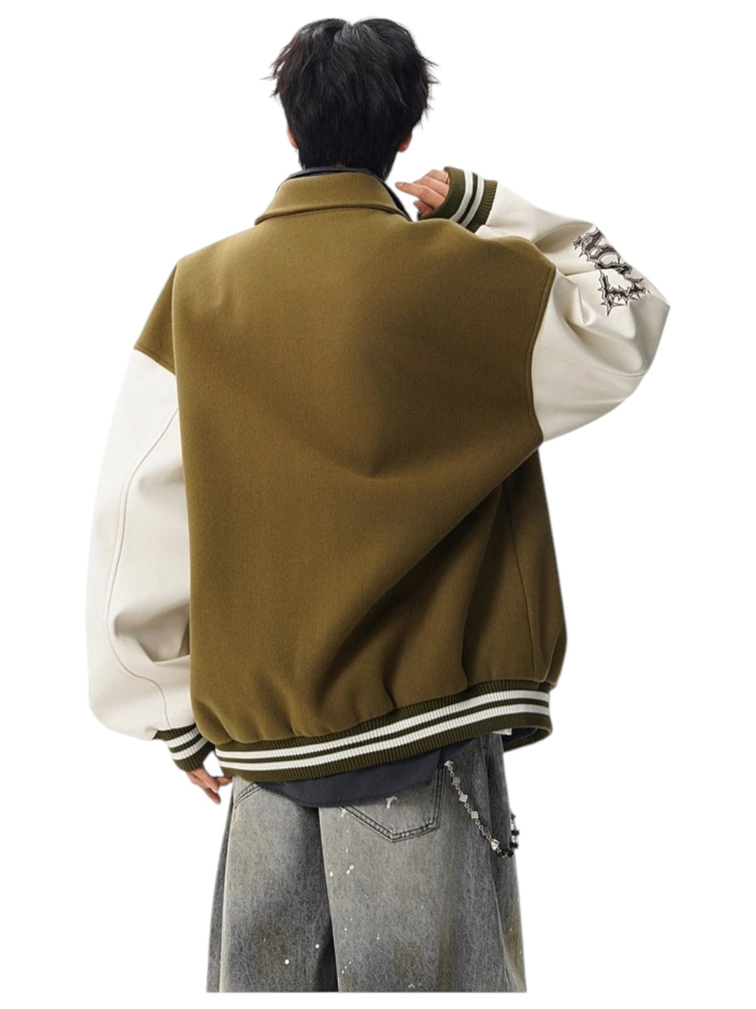 VINTAGE EMBROIDERED VARSITY JACKET-MEN'S RETRO STREETWEAR EHW5021