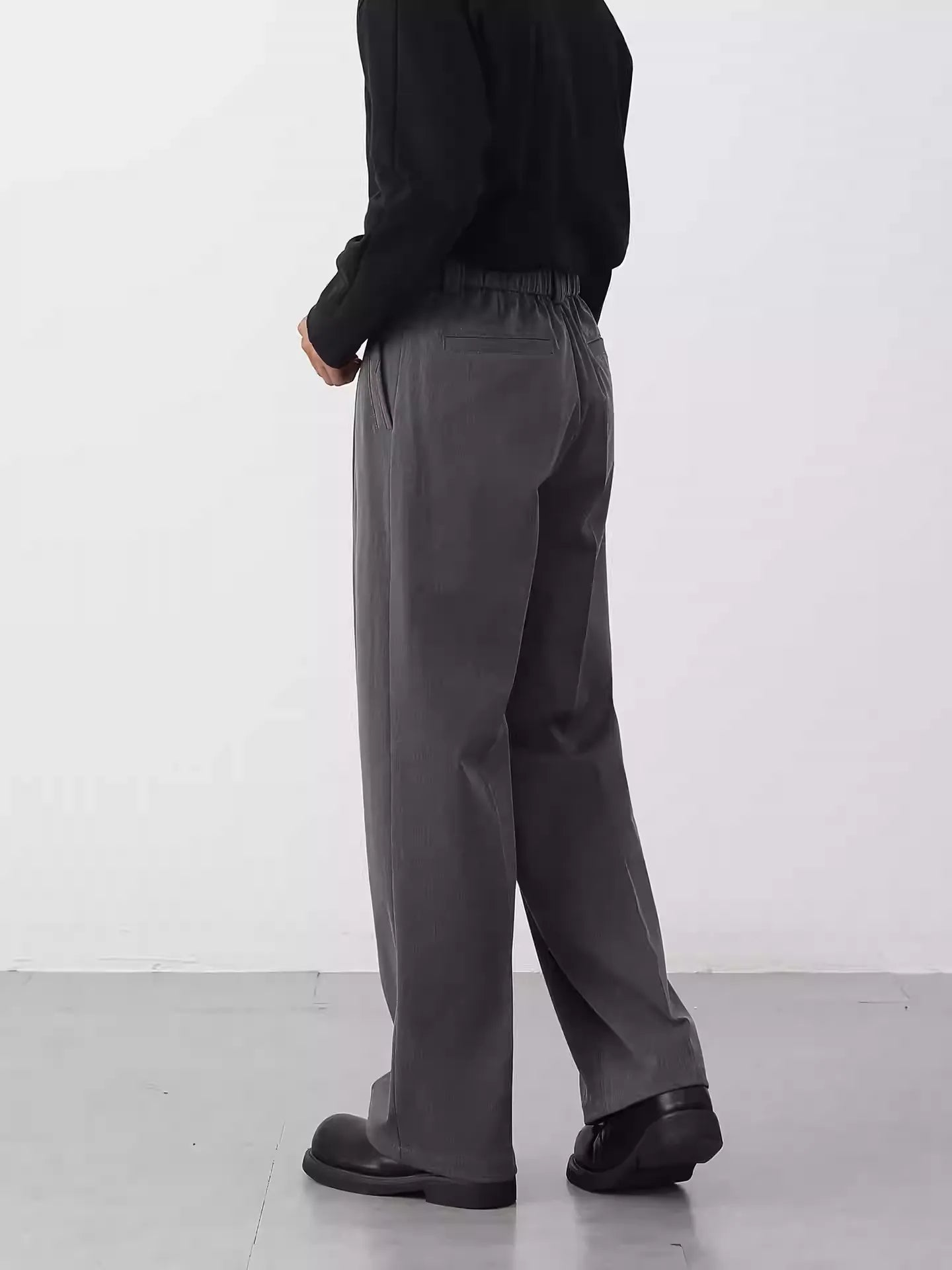 Lässige Herrenhose, gerade geschnitten, koreanischer Stil, weites Bein, Anzughose SIN0949