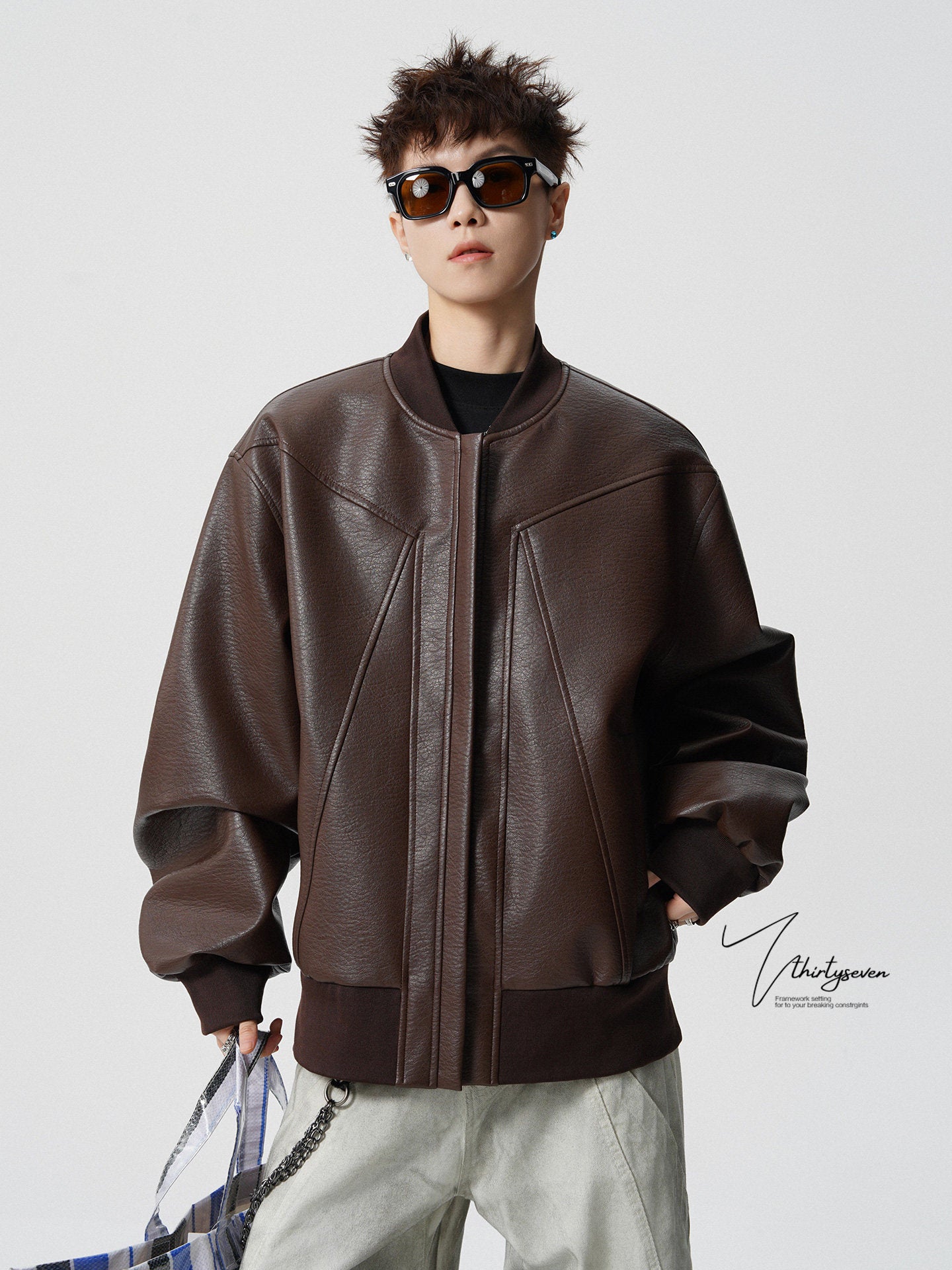 FAUX LEATHER BOMBER JACKET EHW5053