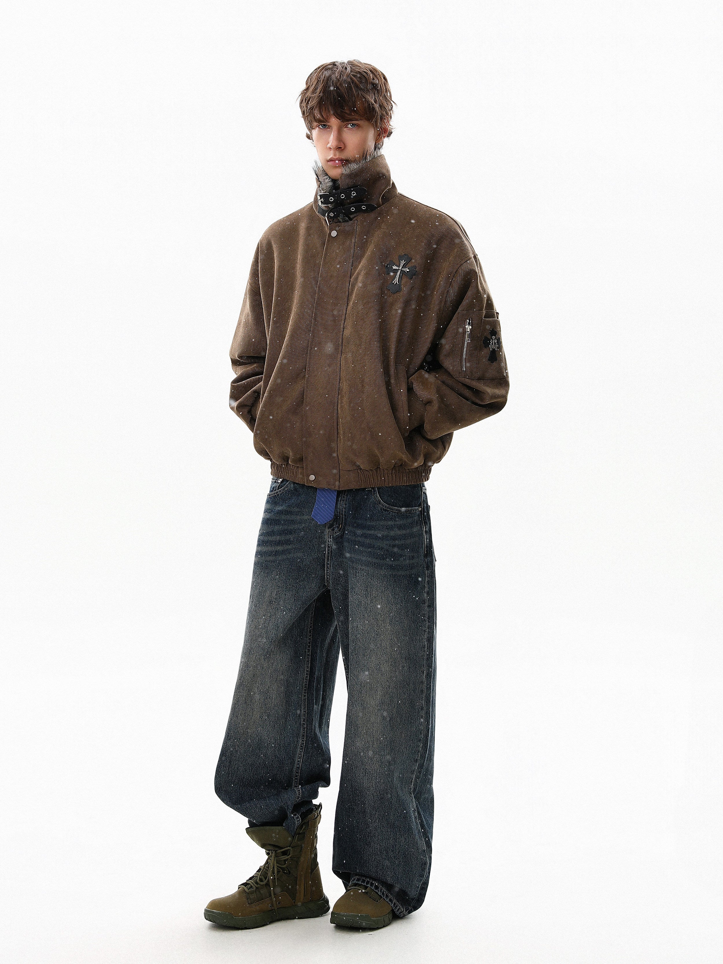 OVERSIZED SUEDE BOMBER JACKET EHW5041