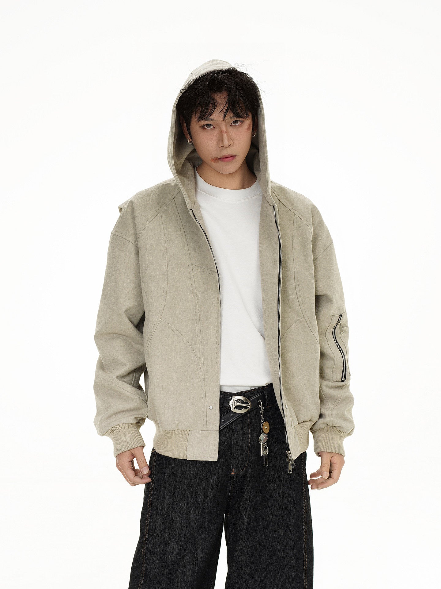 OVERSIZED HOODED BOMBER JACKET EHW5057