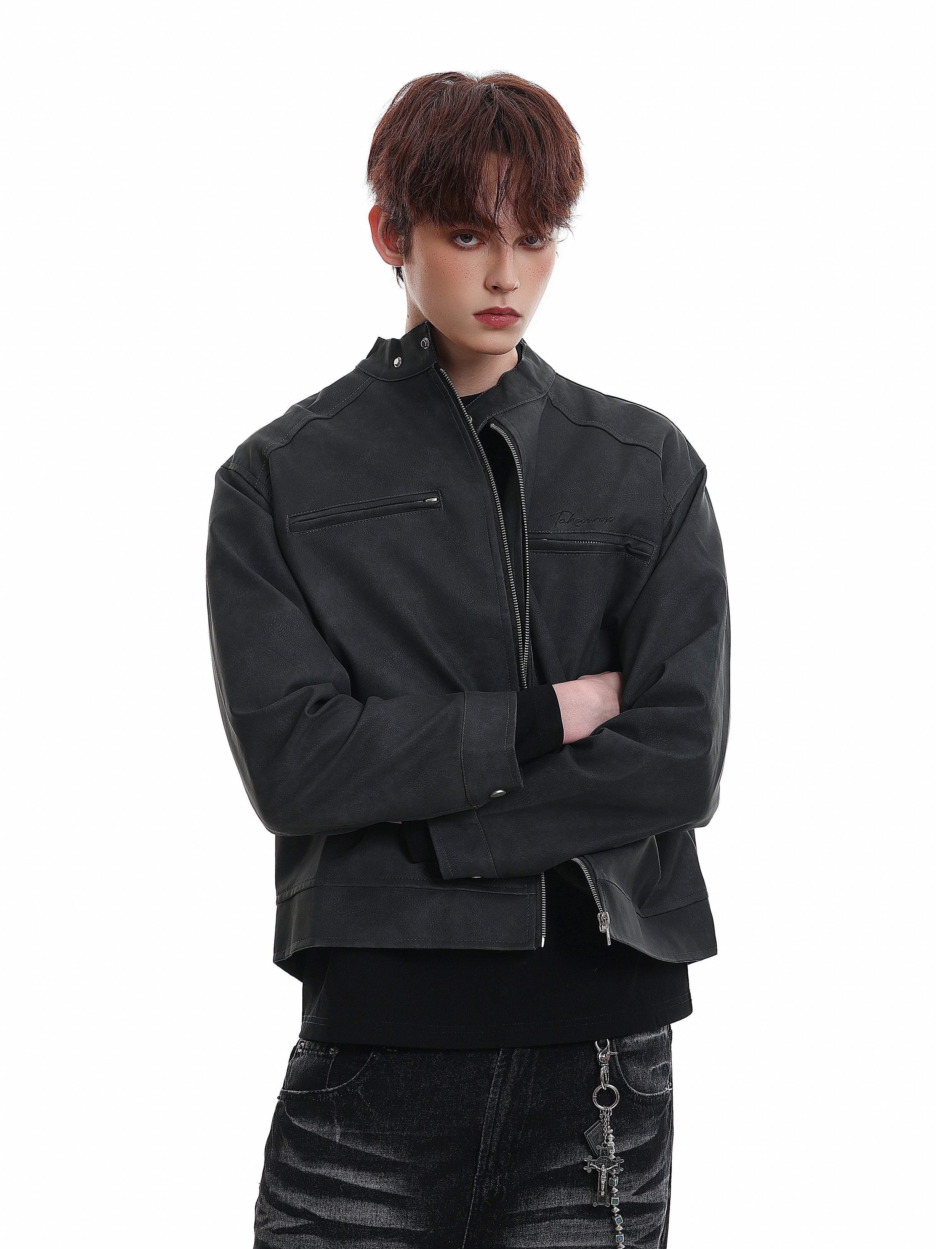 SUEDE STAND-COLLAR ZIP-UP JACKET EHW5051