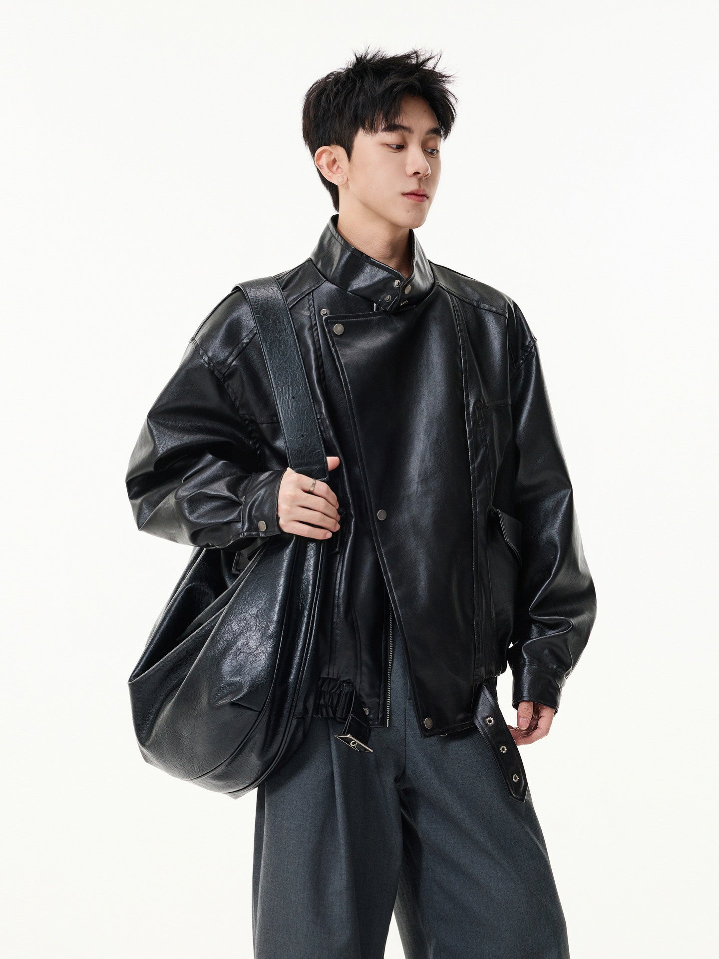 WVINTAGE FAUX LEATHER BOMBER JACKET EHW5046