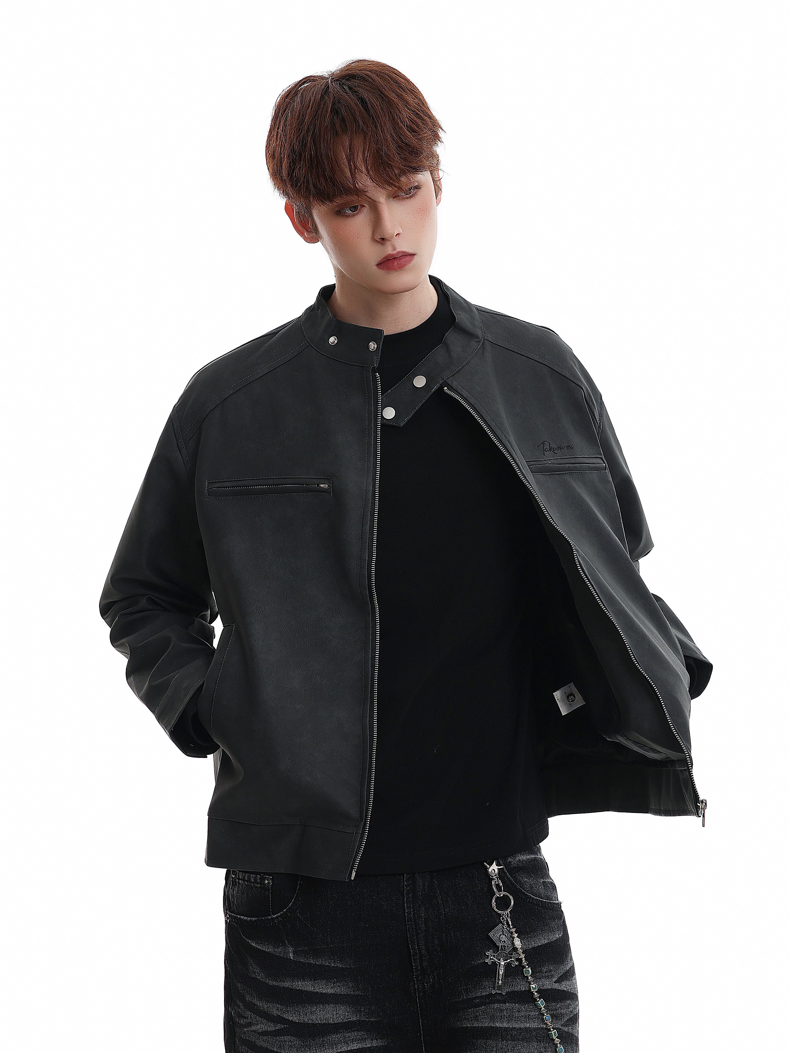 SUEDE STAND-COLLAR ZIP-UP JACKET EHW5051