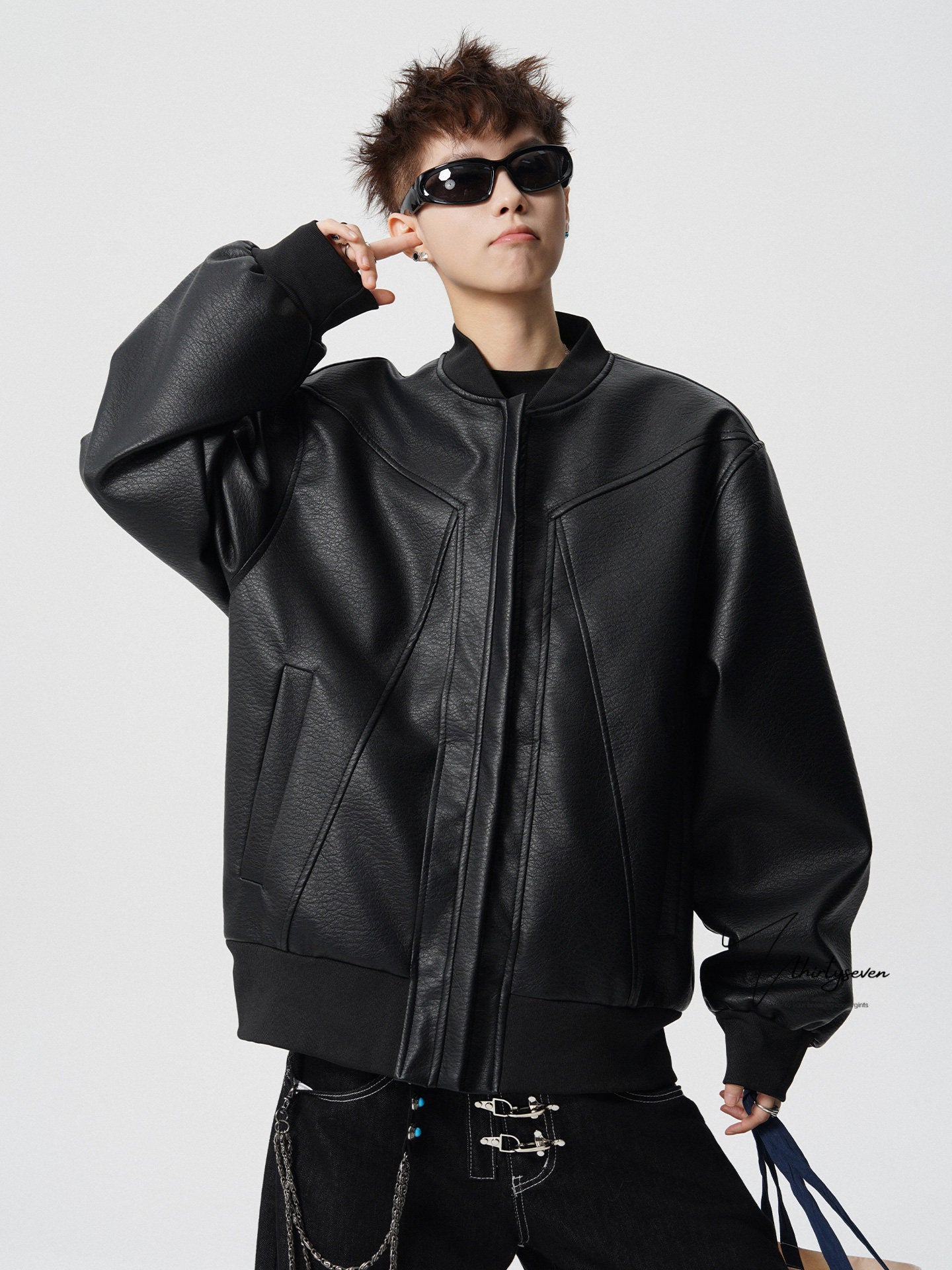 FAUX LEATHER BOMBER JACKET EHW5053