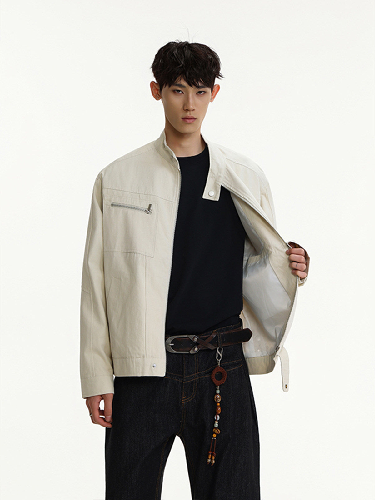 OVERSIZED STAND-COLLAR UTILITY JACKET EHW5052