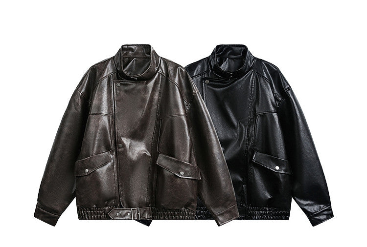 WVINTAGE FAUX LEATHER BOMBER JACKET EHW5046