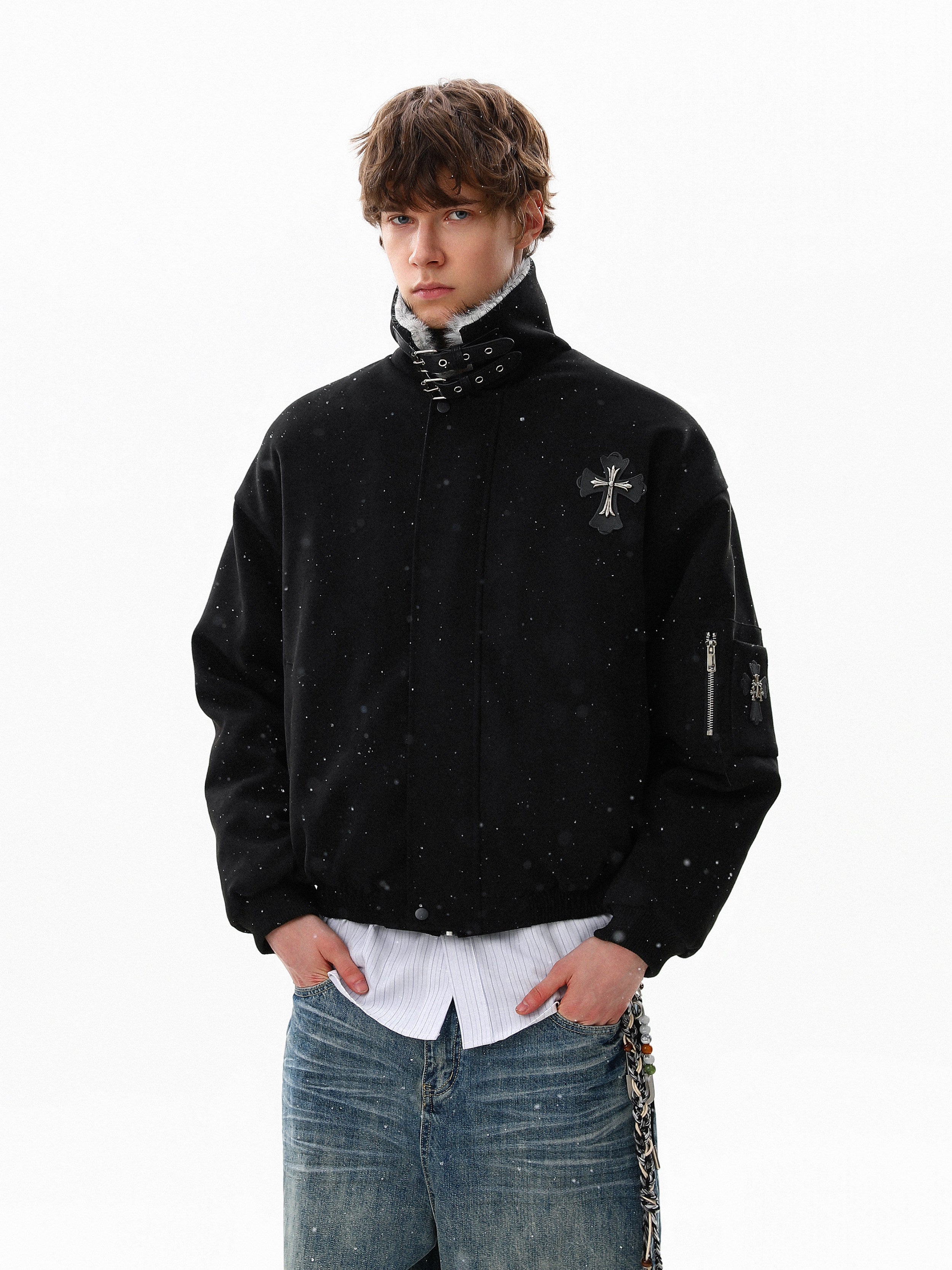 OVERSIZED SUEDE BOMBER JACKET EHW5041