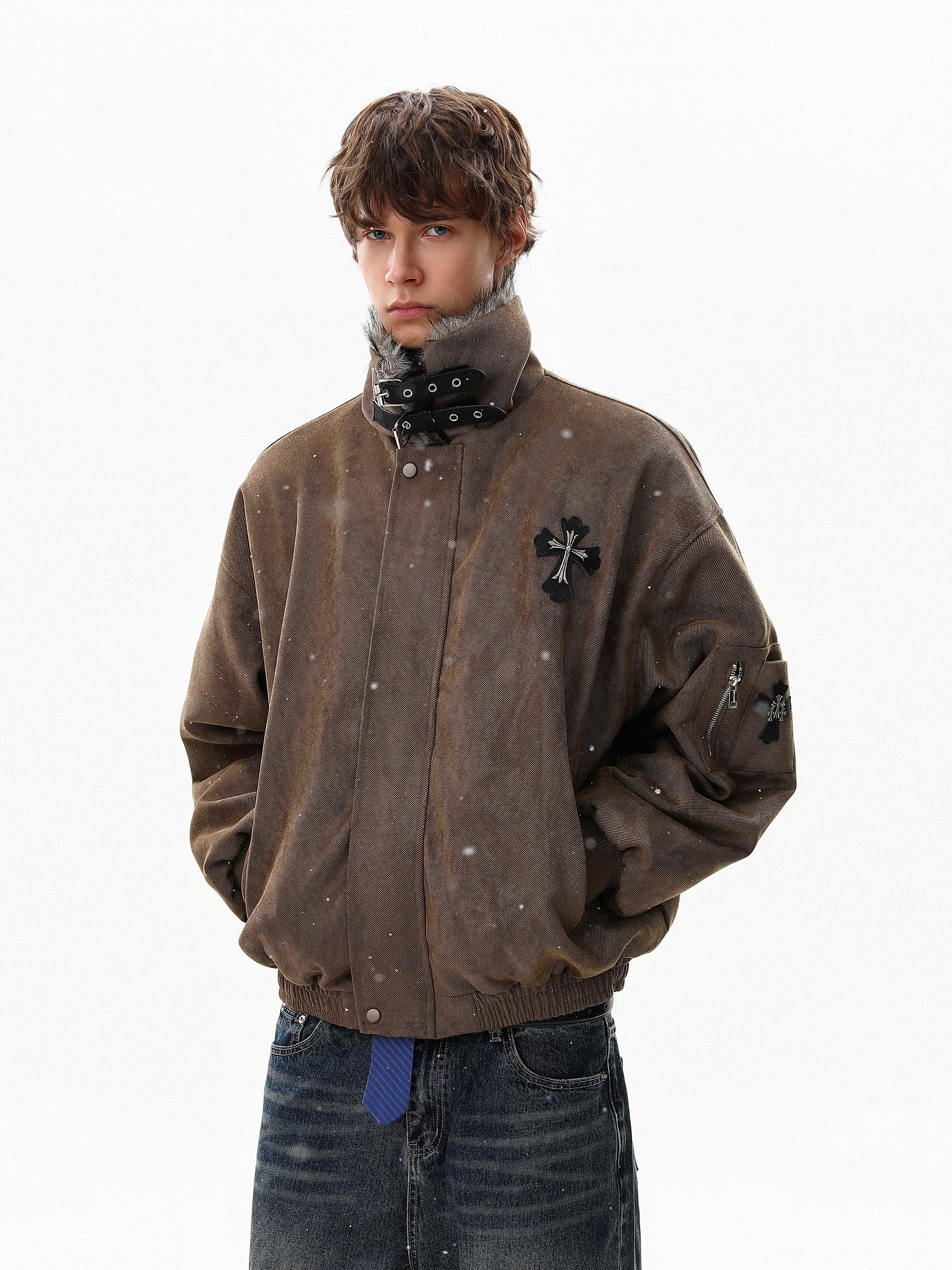 OVERSIZED SUEDE BOMBER JACKET EHW5041