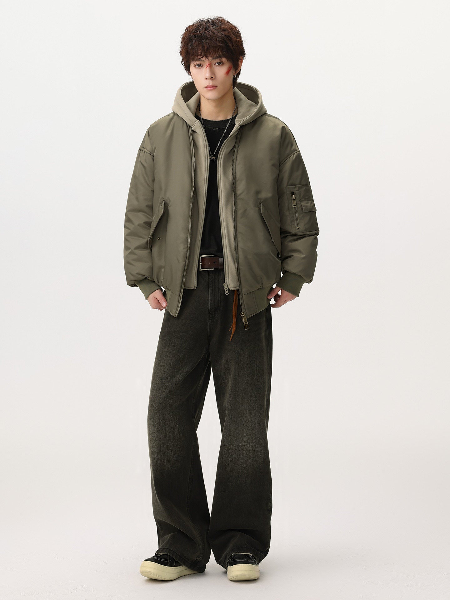 OVERSIZED HOODED BOMBER JACKET EHW5045