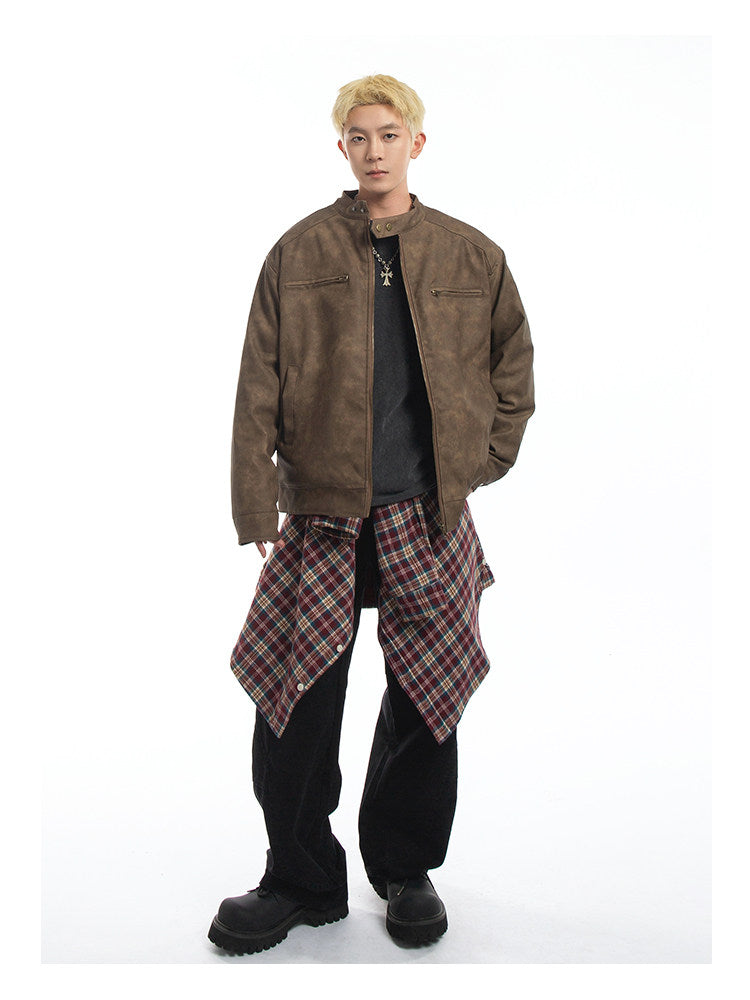 SUEDE STAND-COLLAR ZIP-UP JACKET EHW5051