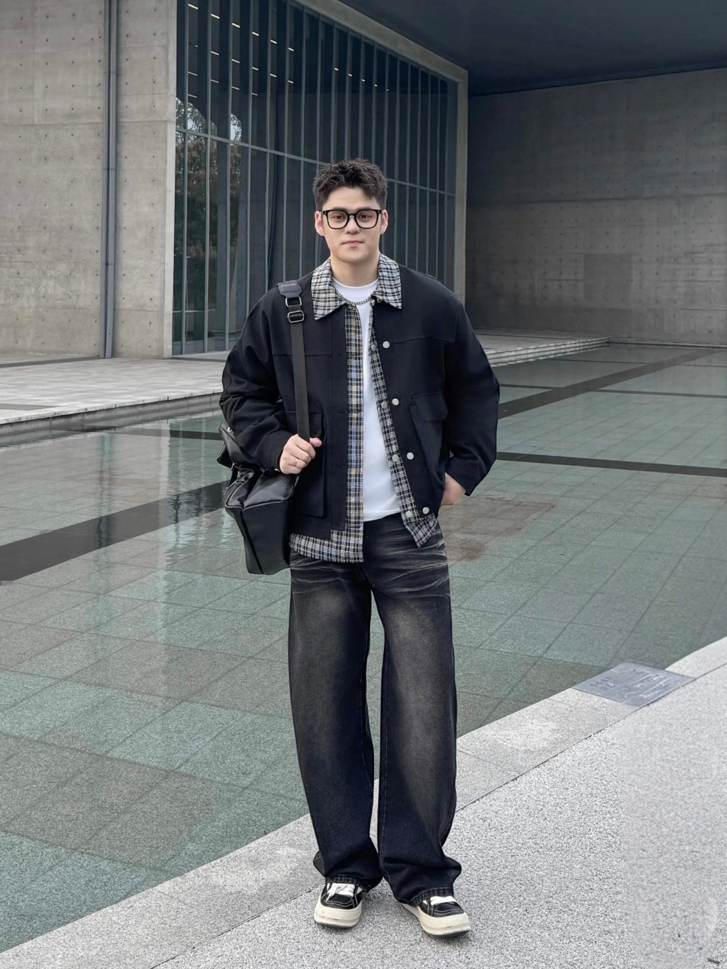 WASHED DRAPE STRAIGHT JEANS EHK6002