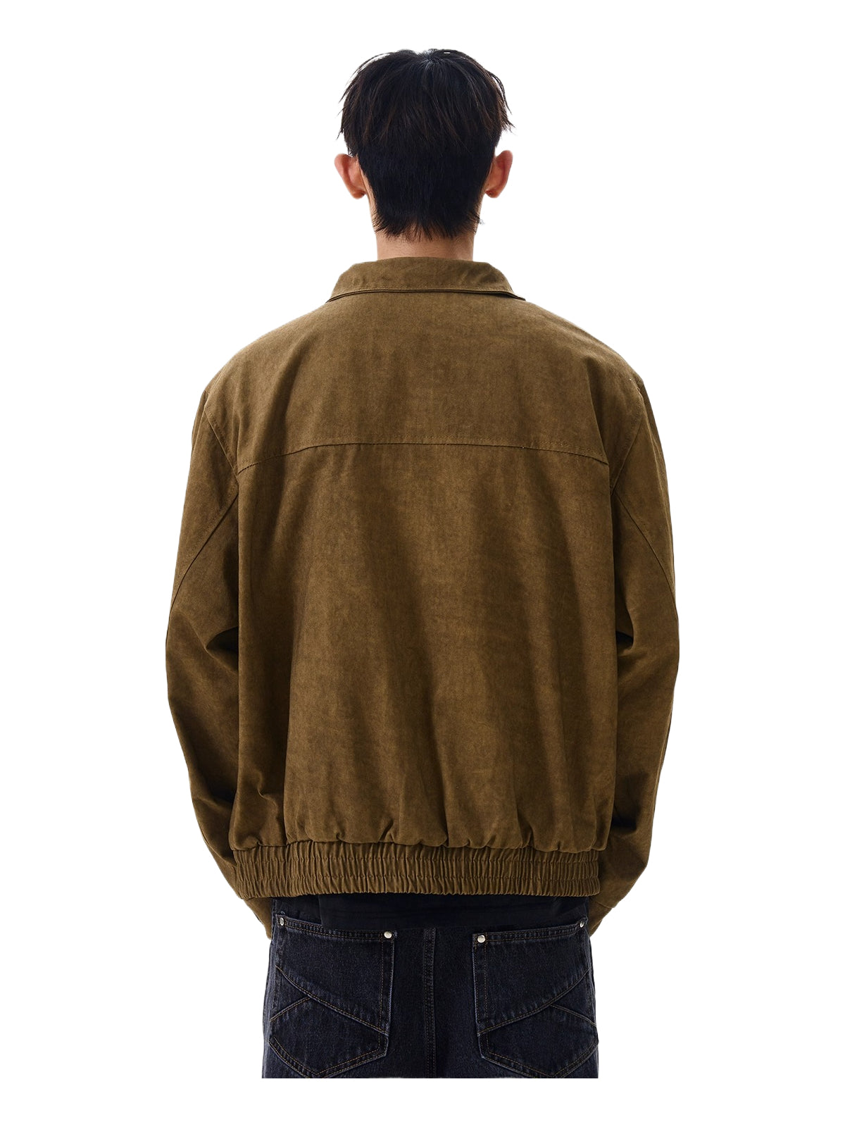 Vintage old cleanfit deconstruction stand-up collar jacket trendy short tooling jacket SIN0972