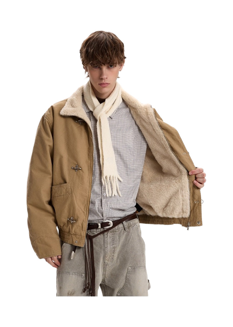 Vintage old money wind stand-up collar flight jacket cotton clothes SIN0969