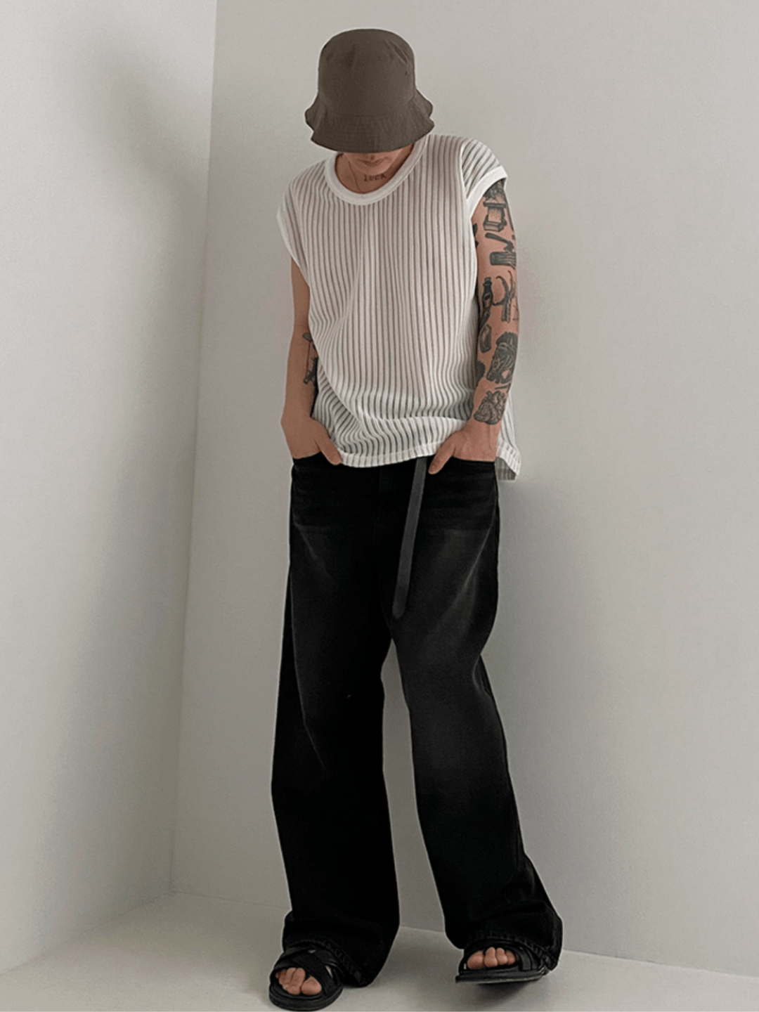 [MRCYC] Round Neck Sleeveless T-shirt st1679