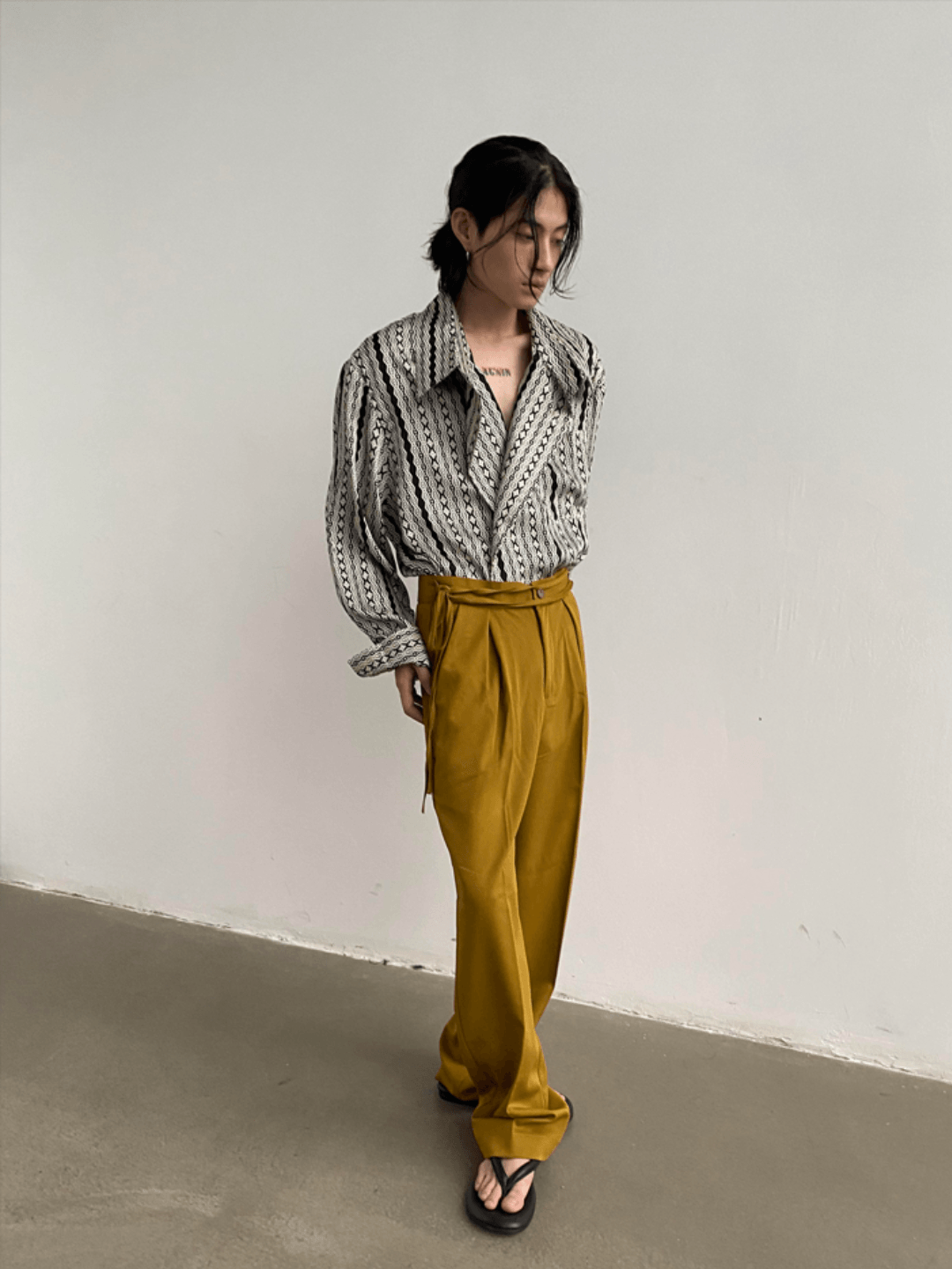 [GENESISBOY] 실크 드레이프 루즈핏 셔츠 st1310 