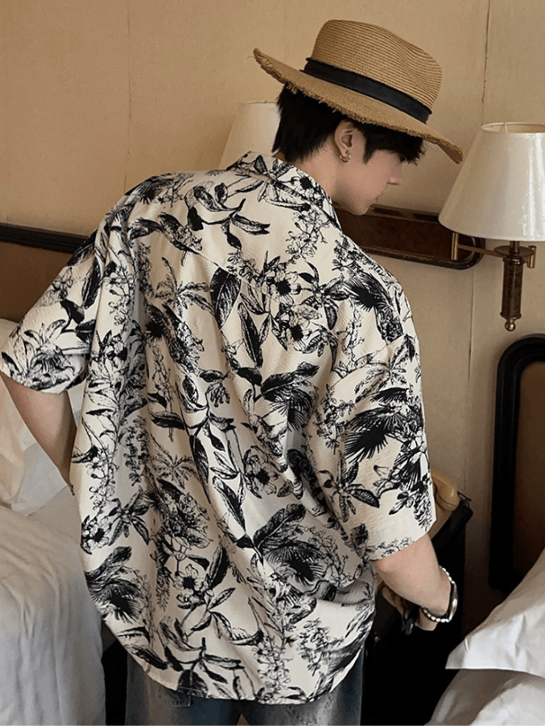 [JM HOMME] Tide Printed Short-sleeved Shirt st1747