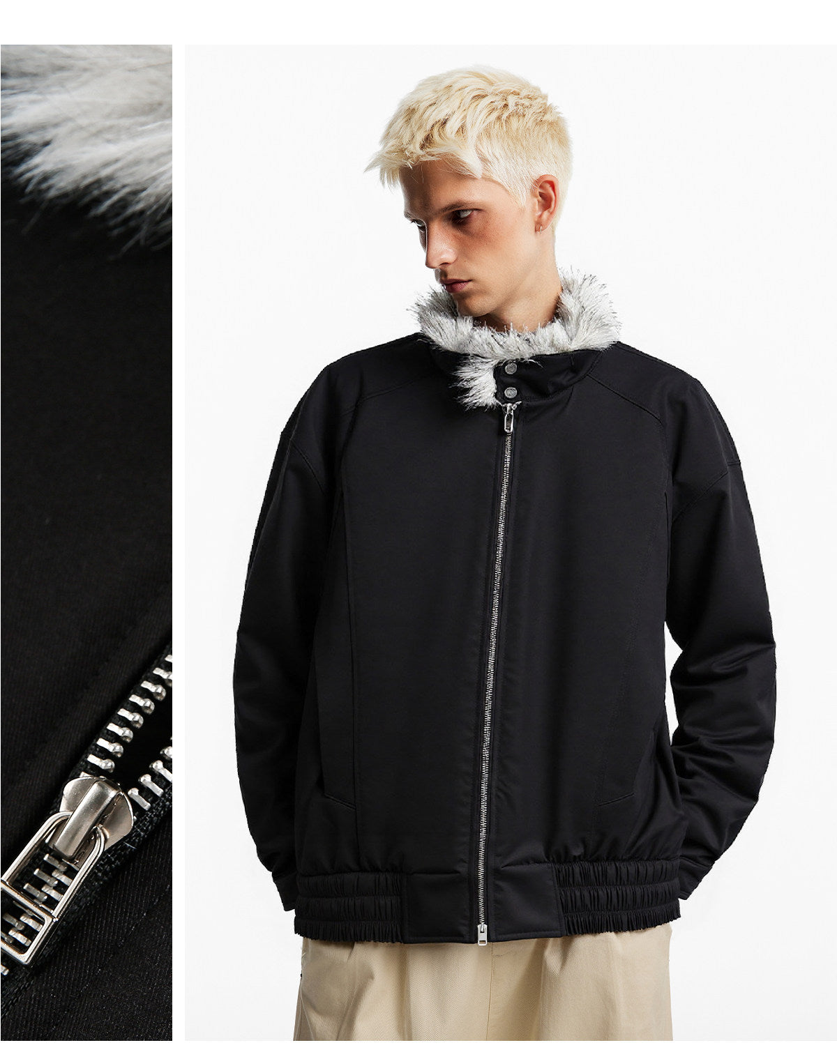 울프 킹 퍼 칼라 해링턴 재킷 EHW5002 