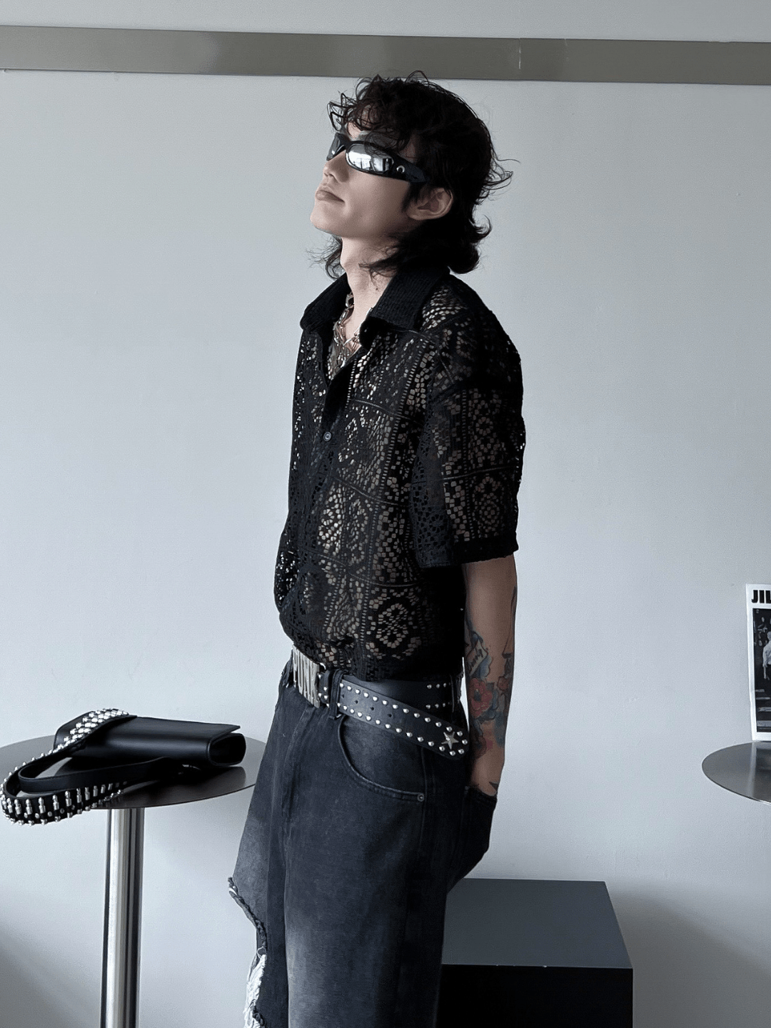 hollow design sense loose shirts st1791