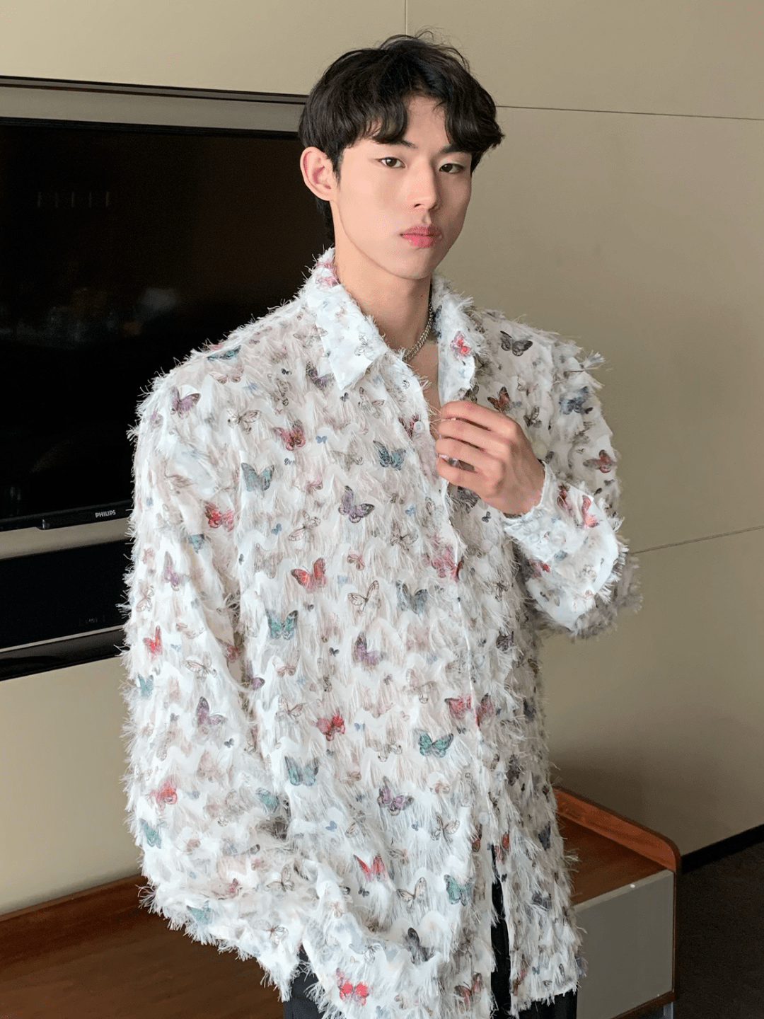 [CUIBUJU] Butterfly Design Shirt st2056