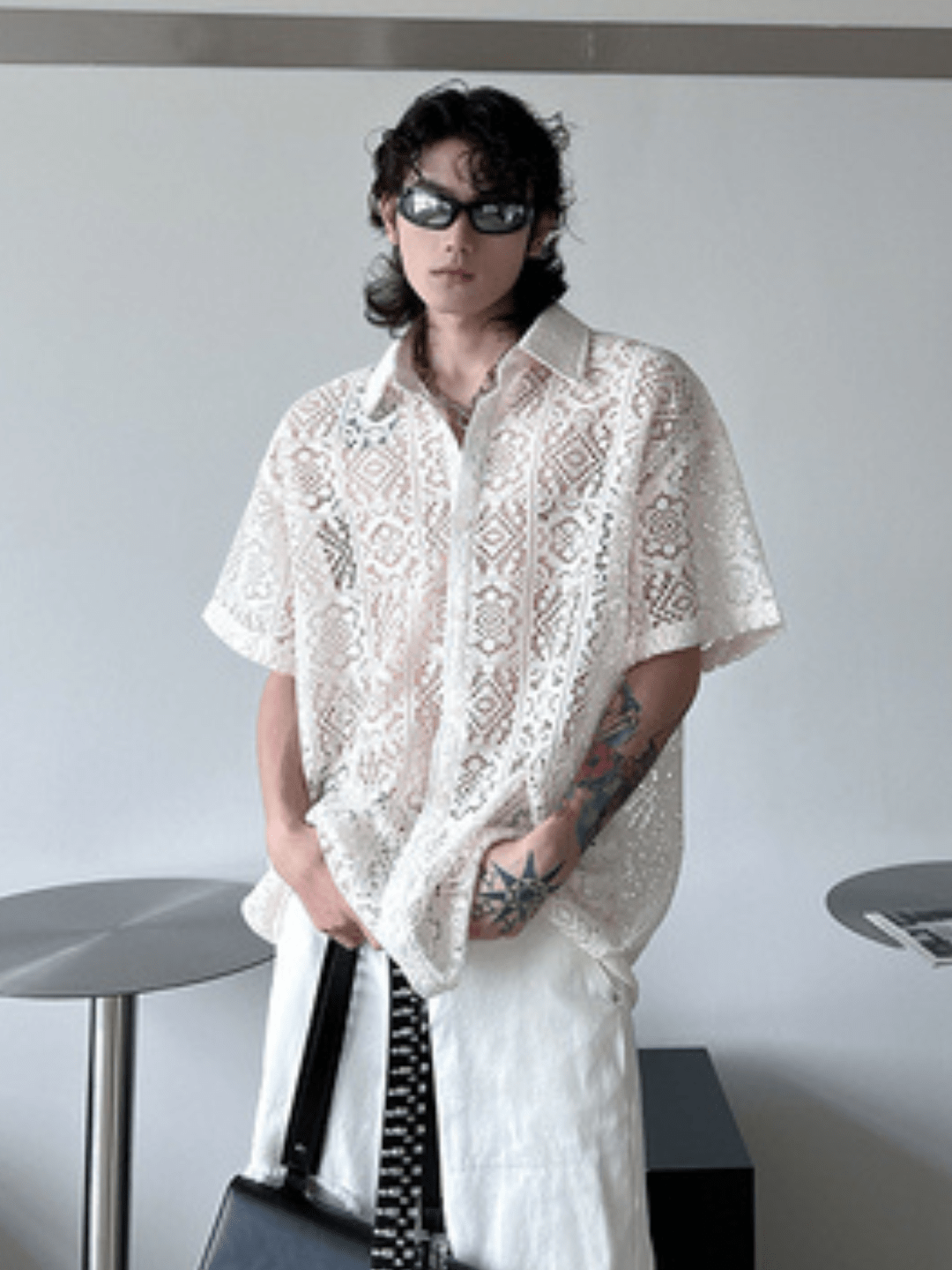 hollow design sense loose shirts st1791