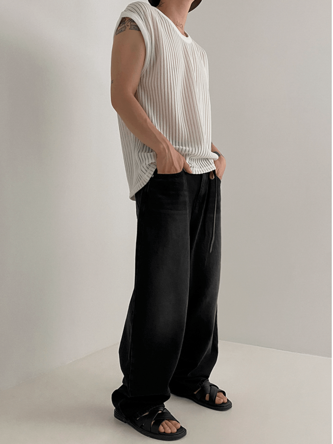 [MRCYC] Round Neck Sleeveless T-shirt st1679