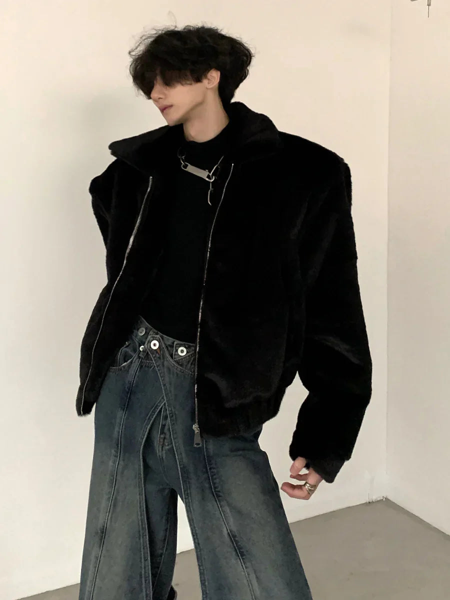 [AUTUMNWIND] FLUFFY PLUSH THICKENED JACKET ST610