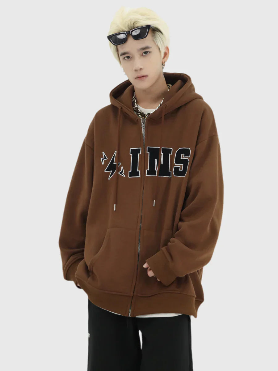 [INSstudios] BIG LOGO ZIPPER JACKET ST556