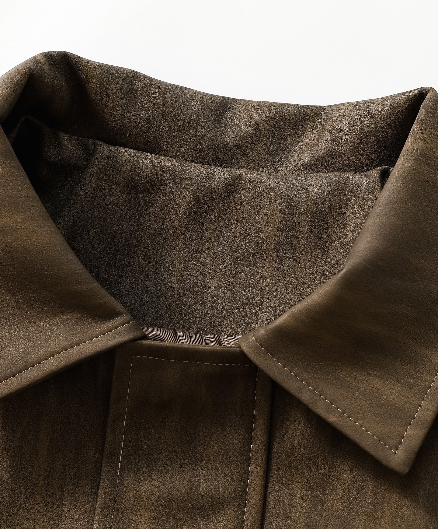 Gefärbte Harrington-Jacke aus Kunstleder EHW5001 