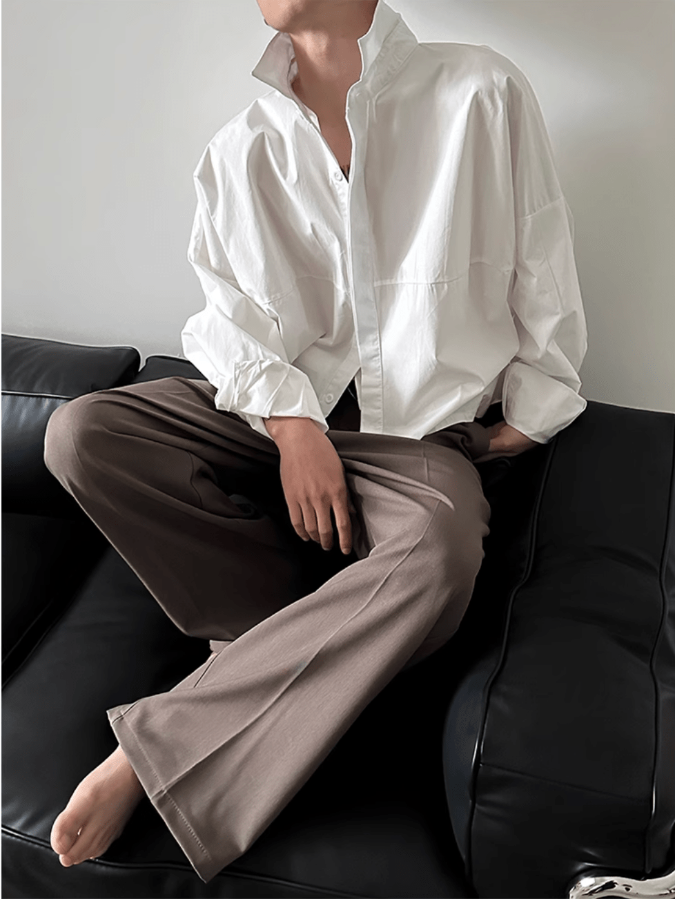 [GENESISBOY] Blau gestreiftes Freizeithemd st2080