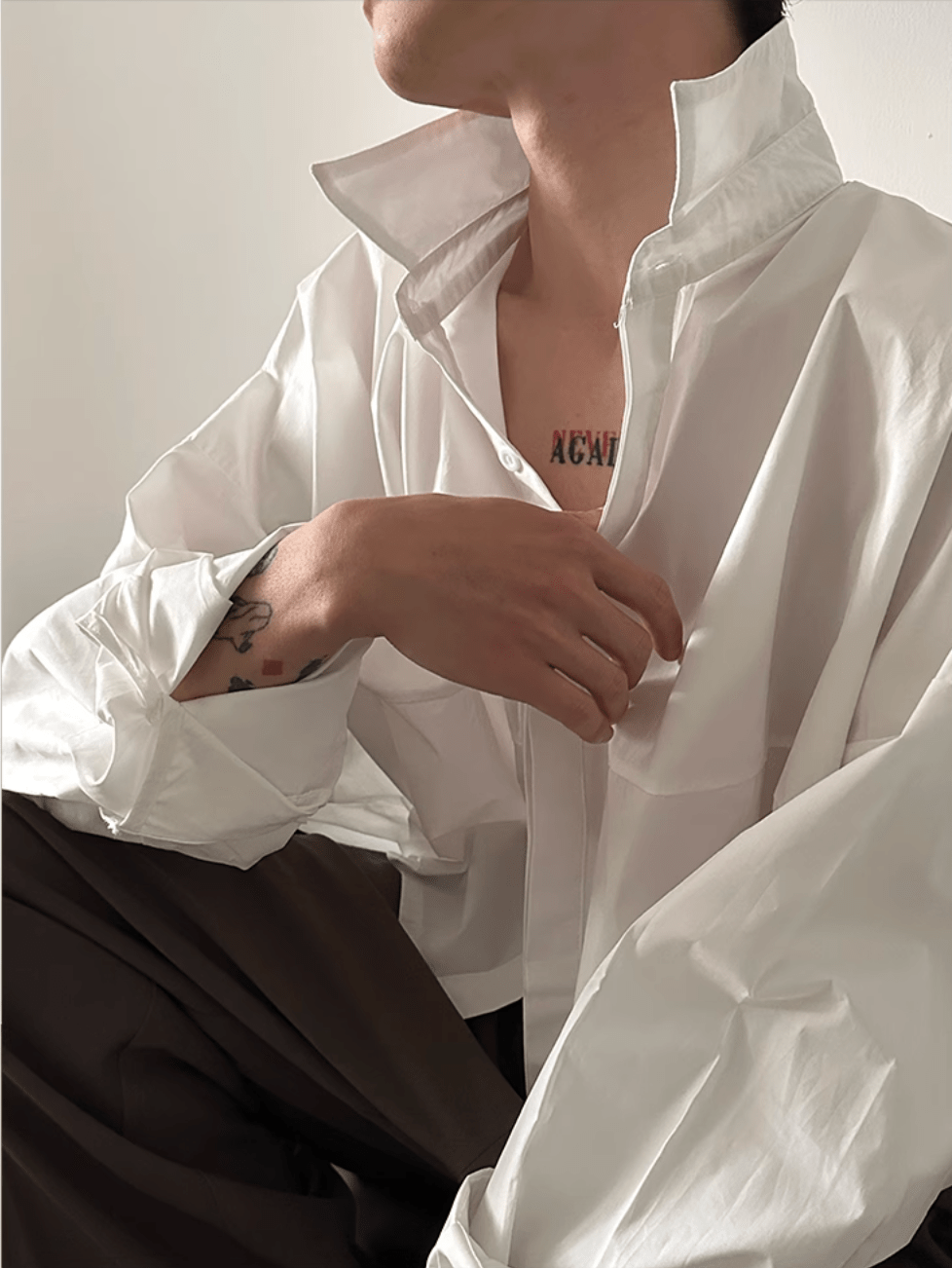 [GENESISBOY] Blau gestreiftes Freizeithemd st2080