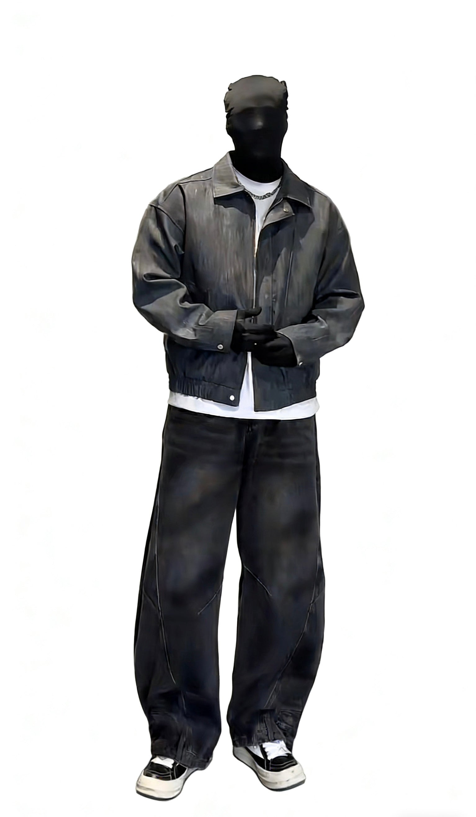 DYED FAUX LEATHER HARRINGTON JACKET EHW5001