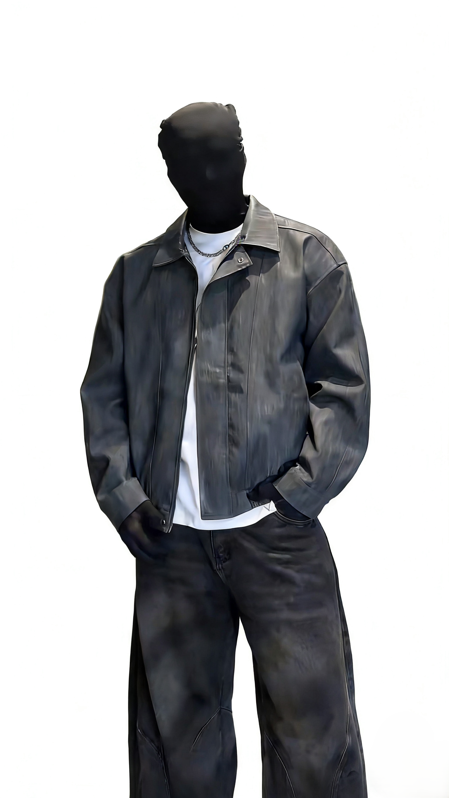 DYED FAUX LEATHER HARRINGTON JACKET EHW5001