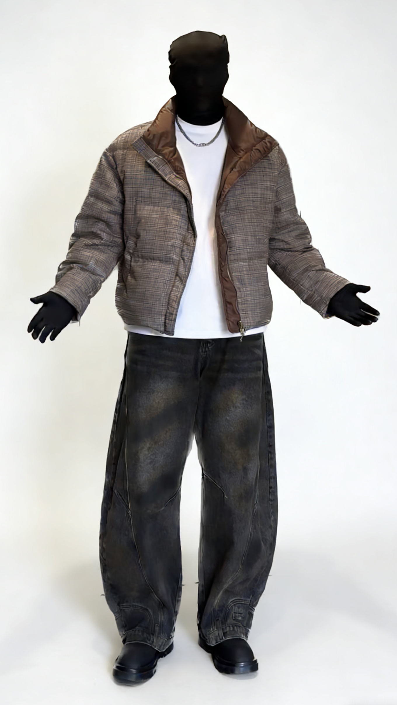 VINTAGE REVERSIBLE PLAID DOWN JACKET EHW5004