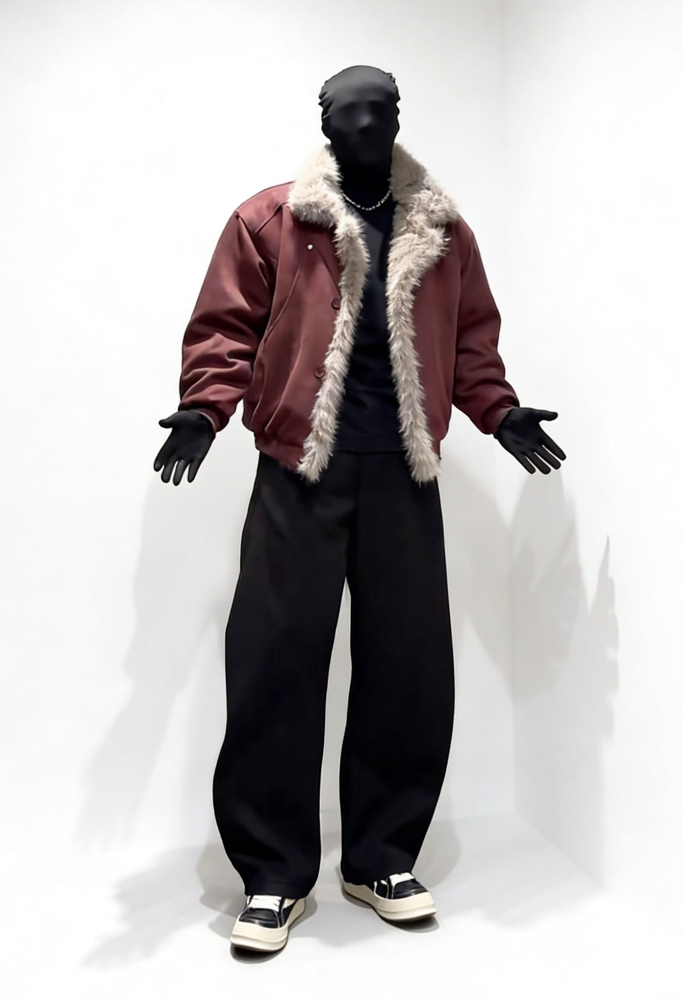 FAUX SUEDE FUR-TRIM PADDED JACKET EHW5005