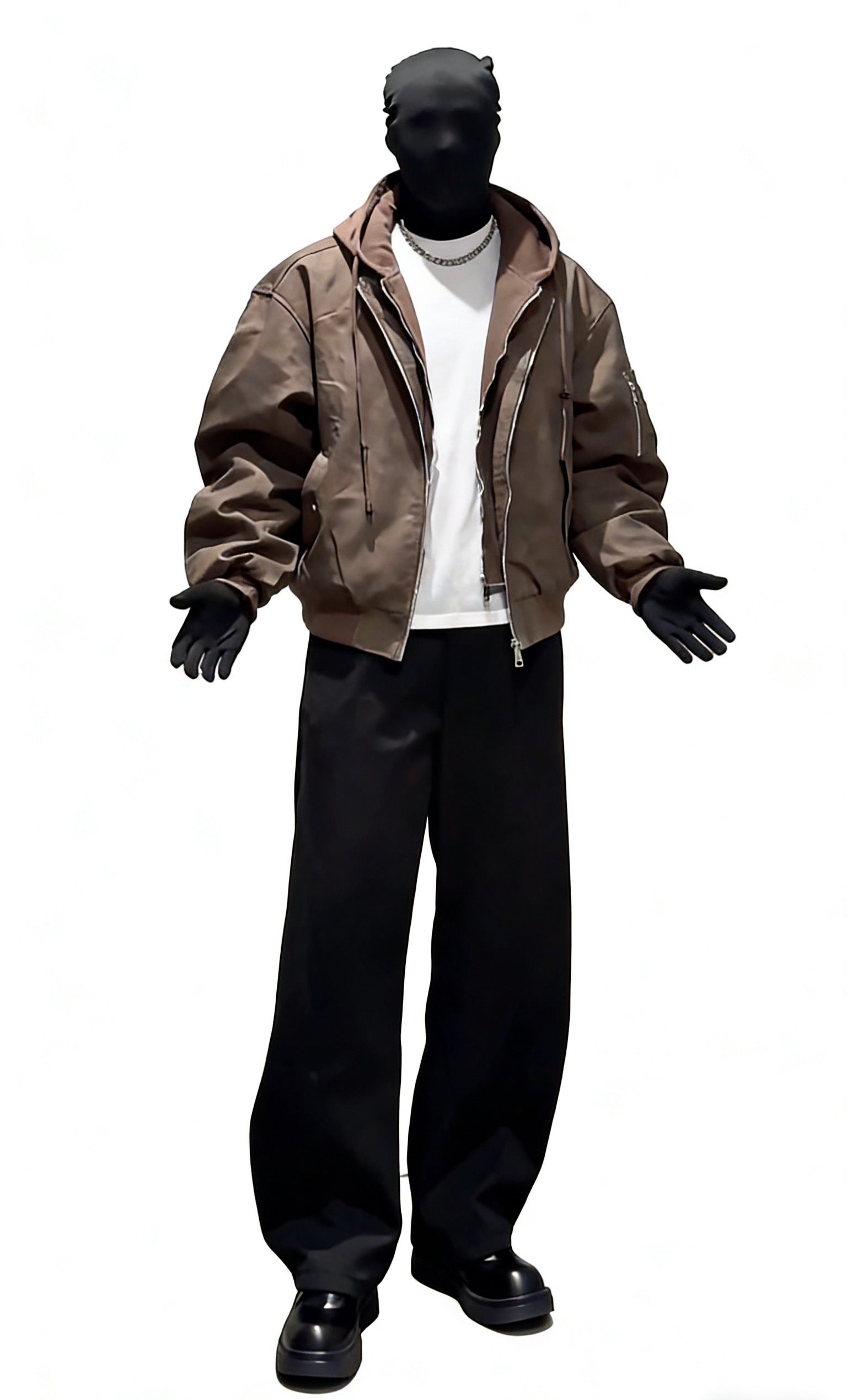 OVERSIZED HOODED BOMBER JACKET-STREETWEAR COAT WITH UTILITY POCKET EHW5009