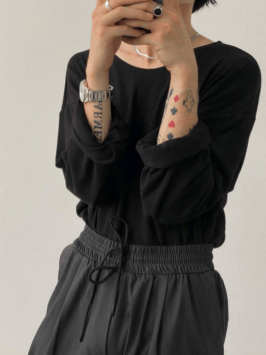 [GENESISBOY] Wool feel fabric high T-shirt st1303