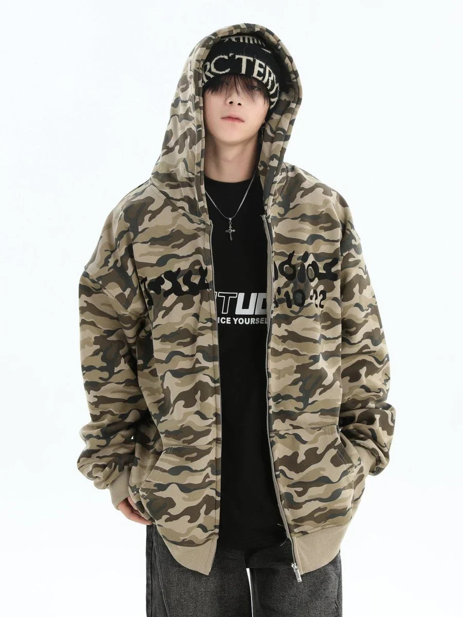 [INSstudios] FULL PRINT CAMOUFLAGE JACKET ST1251