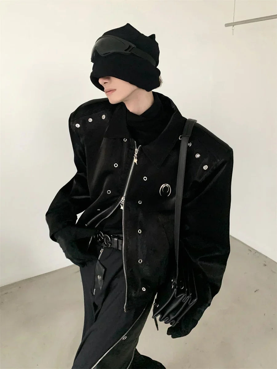 [AUTUMNWIND] 숄더패드 실루엣 라펠 숏 재킷 ST517 