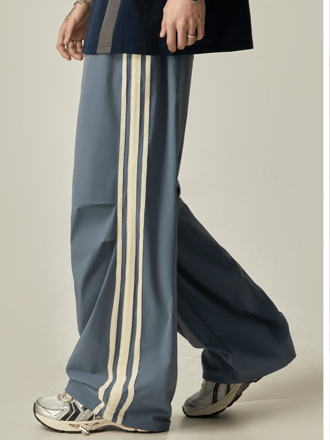 Striped loose wide-leg casual pants st2237