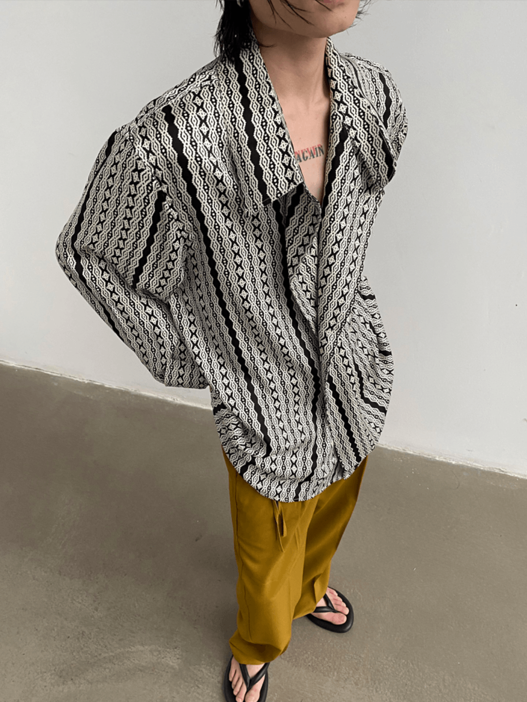 [GENESISBOY] 실크 드레이프 루즈핏 셔츠 st1310 