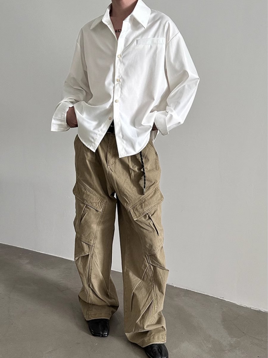 [GENESISBOY] short long-sleeved shirt st2341